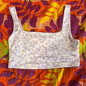 Purple animal print crop top